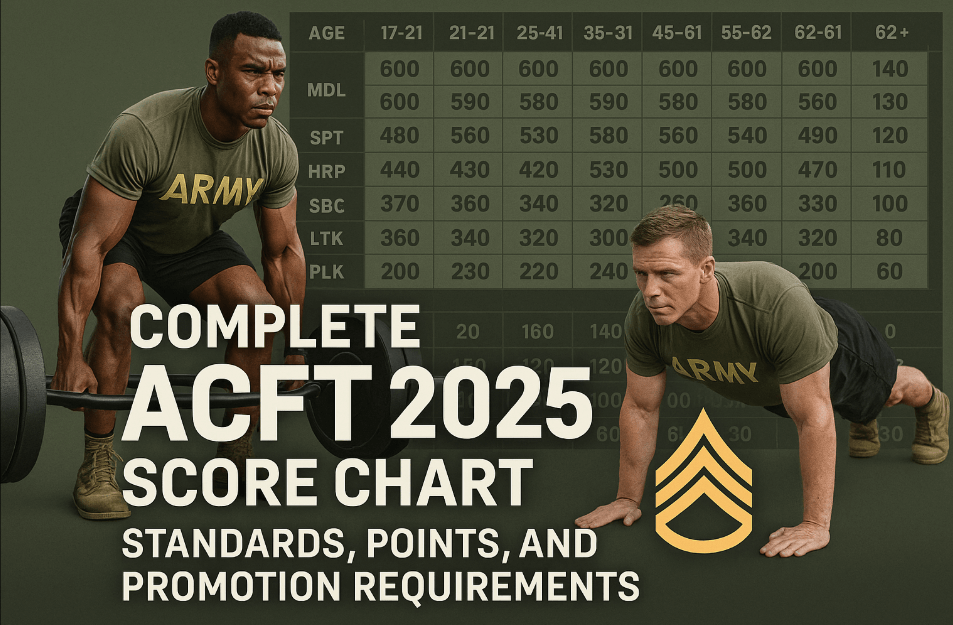 Complete ACFT Score Chart 2025