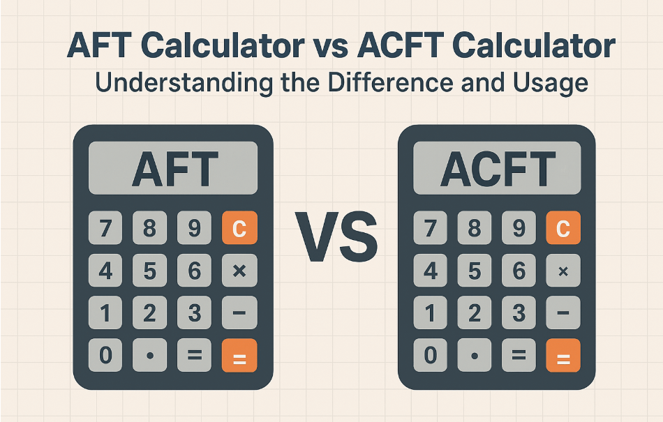 AFT Calculator vs ACFT Calculator comparison showing the differences between Army fitness test calculators